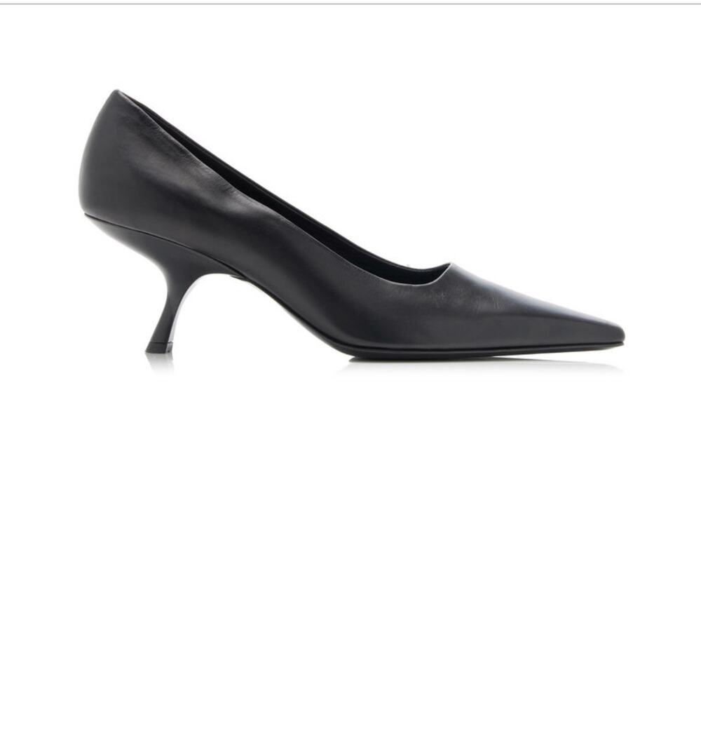 The Row Black Leather Kitten Heel Pumps Womens EU 36 Pointed Toe Quiet Luxury